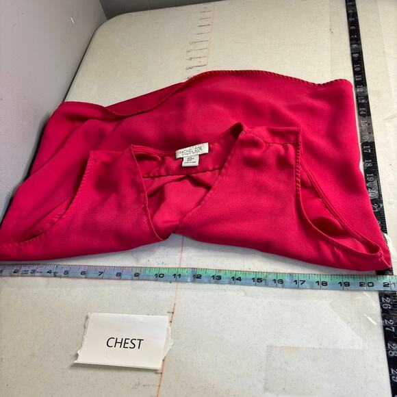 Rachel Zoe Pink Blouse Medium Faux Wrap Sleeveless Top Officecore Y2K Modern - Picture 5 of 11